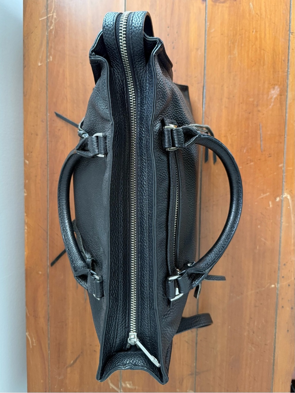 Rebecca Minkoff Black Pebbled Leather Crossbody Satchel - Picture 6 of 15
